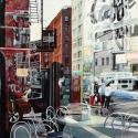 Window reflection, coffeehouse in NYC
